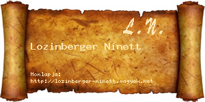 Lozinberger Ninett névjegykártya